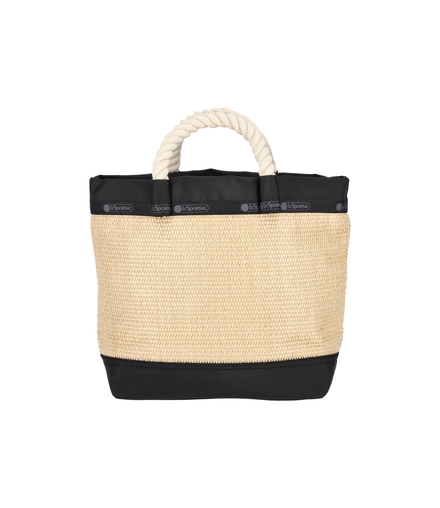 Top Handle Crossbody<br>Black Raffia