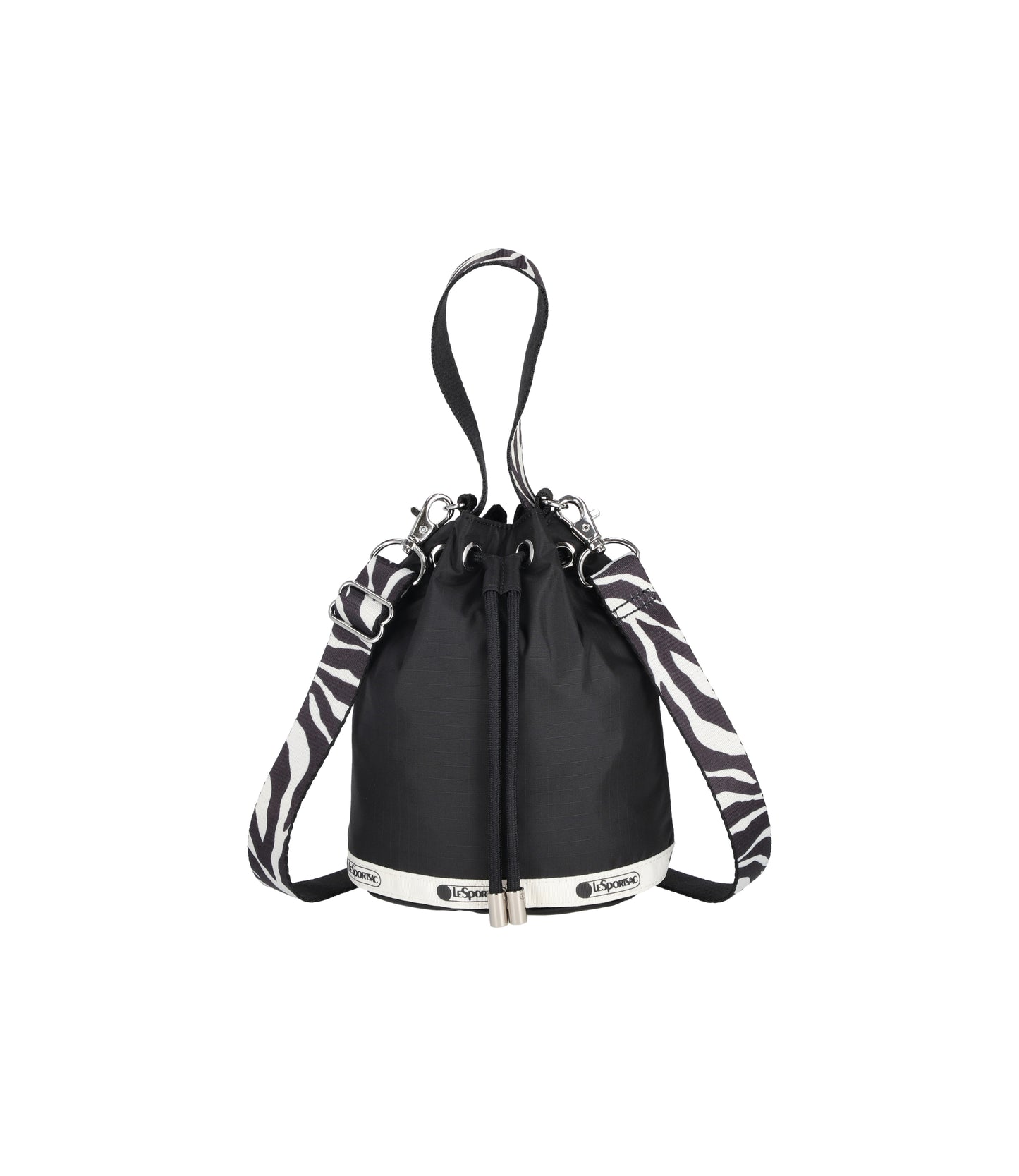 Drawstring Bucket Xbody<br>Noir Zebra