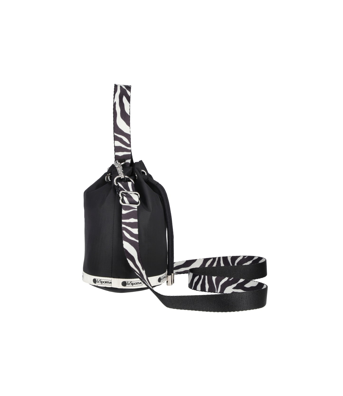 Drawstring Bucket Xbody<br>Noir Zebra