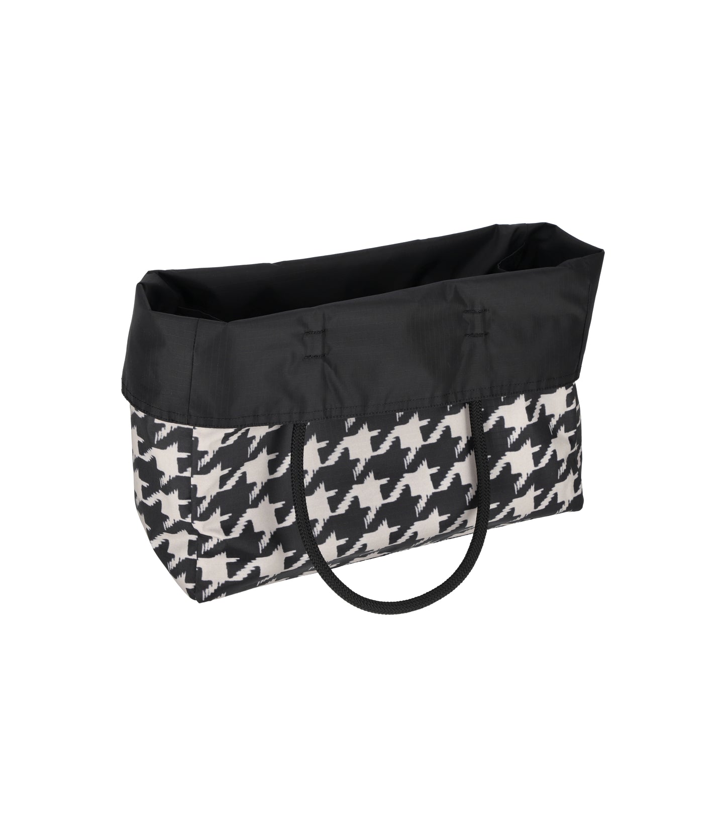 Large Two-Way Tote<br>Two-Way Black/Beige Houndstooth