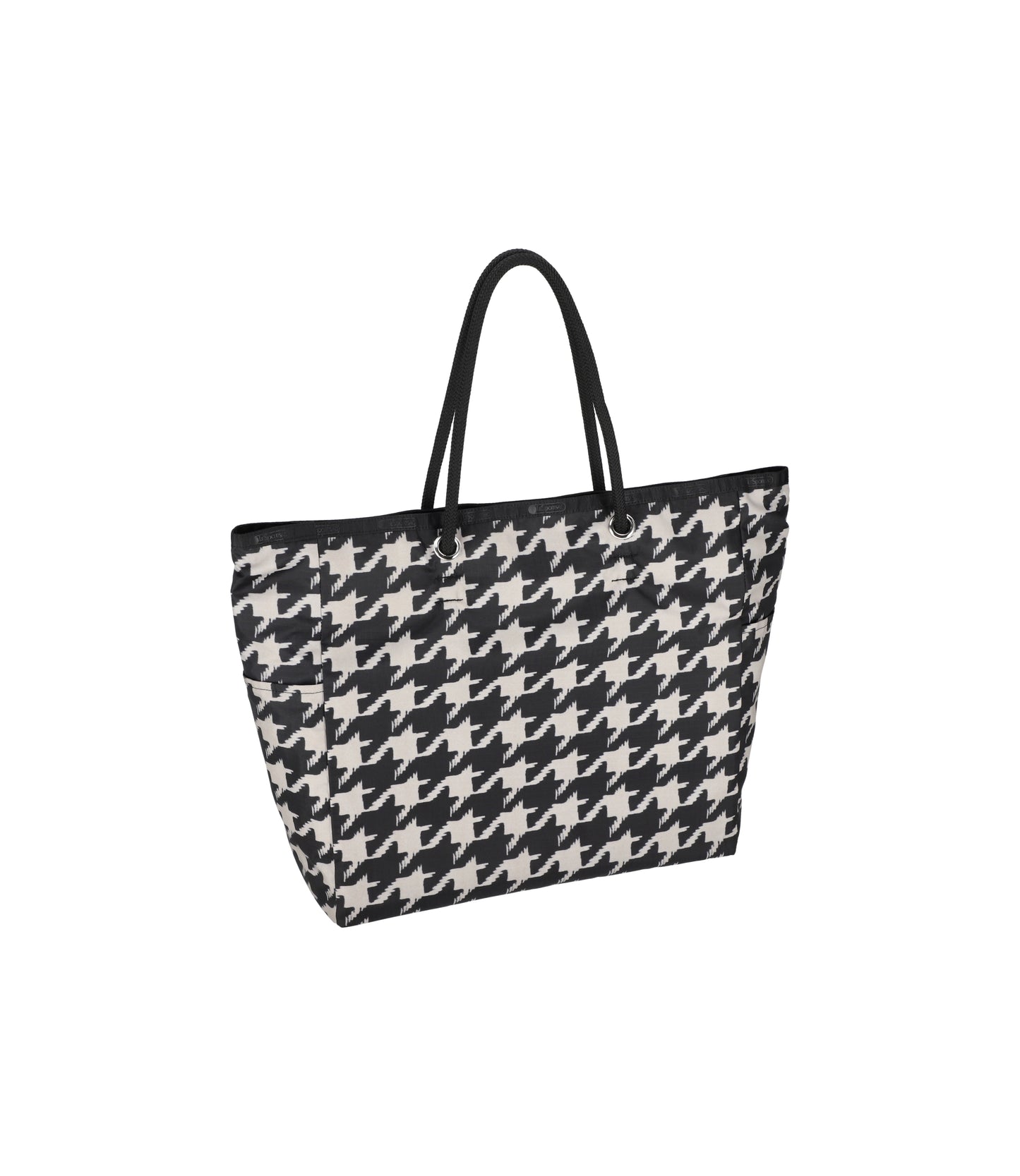 Large Two-Way Tote<br>Two-Way Black/Beige Houndstooth