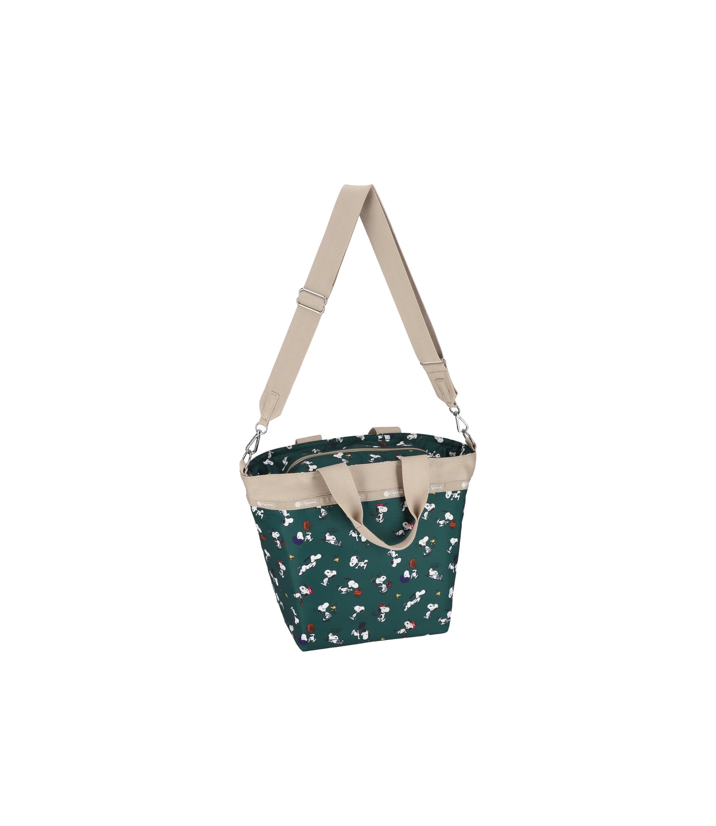 Bucket Tote<br>Snoopy and Woodstock Green