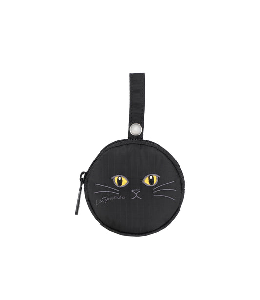 Mini Round Charm<br>Black Cats Embroidery