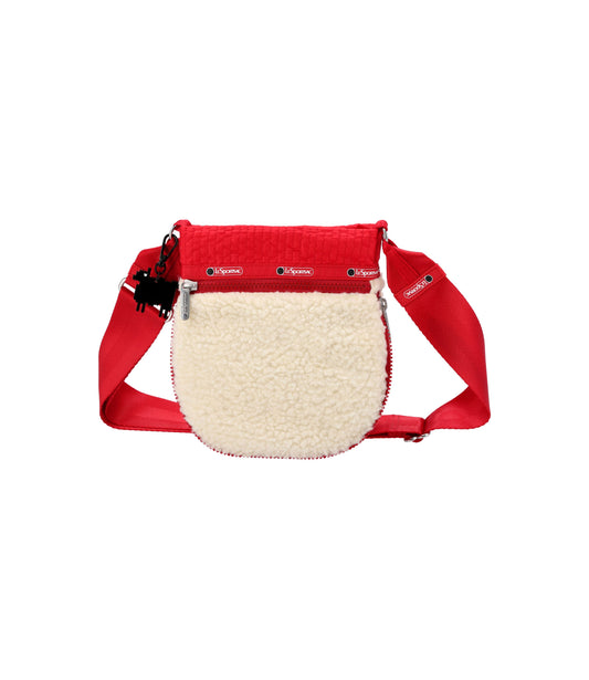 Warm & Wonderful North/South Crossbody<br>Cream Vegan Fleece