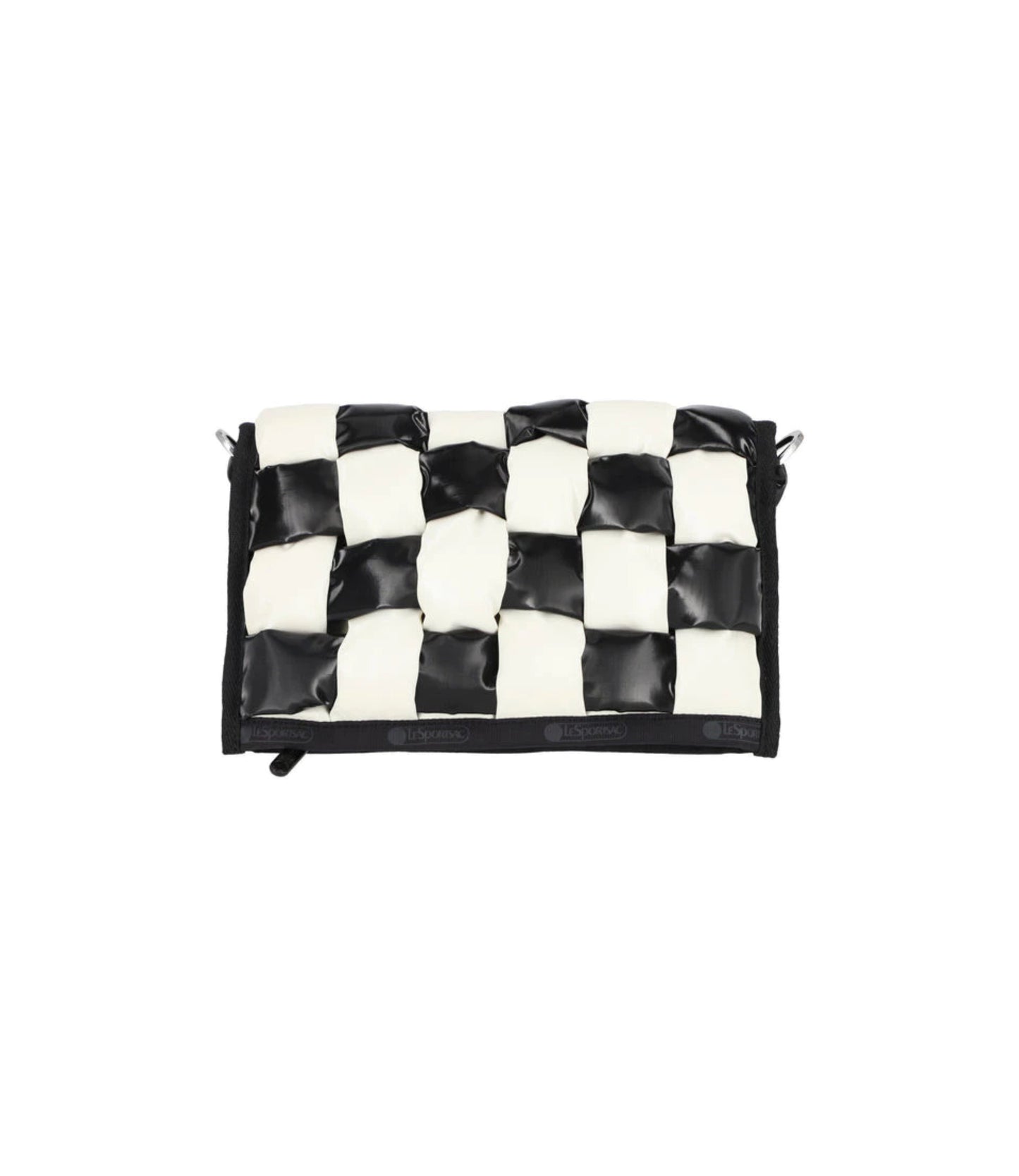 Convertible Woven Clutch<br>Black/ Pearl Shine