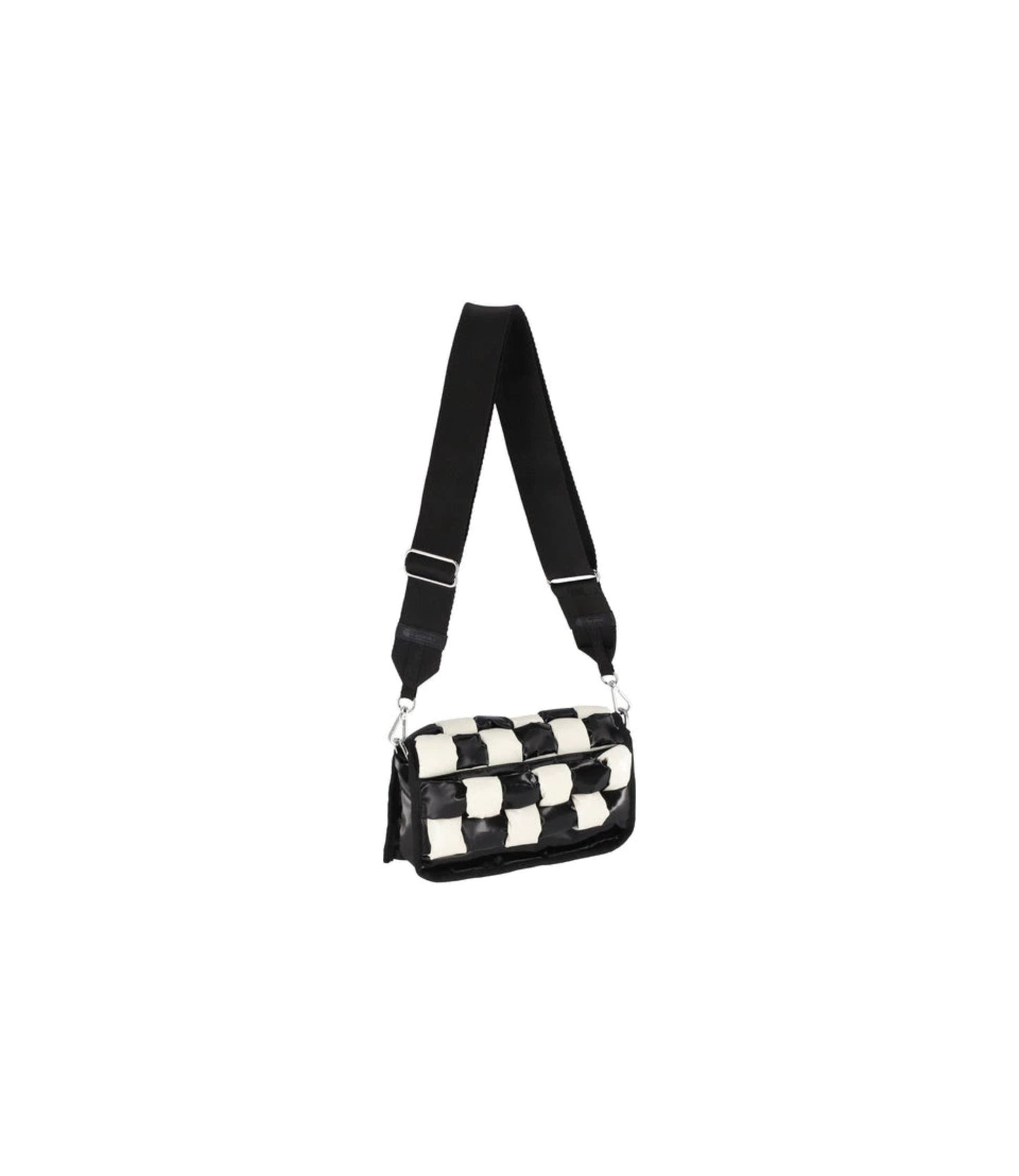 Convertible Woven Clutch<br>Black/ Pearl Shine