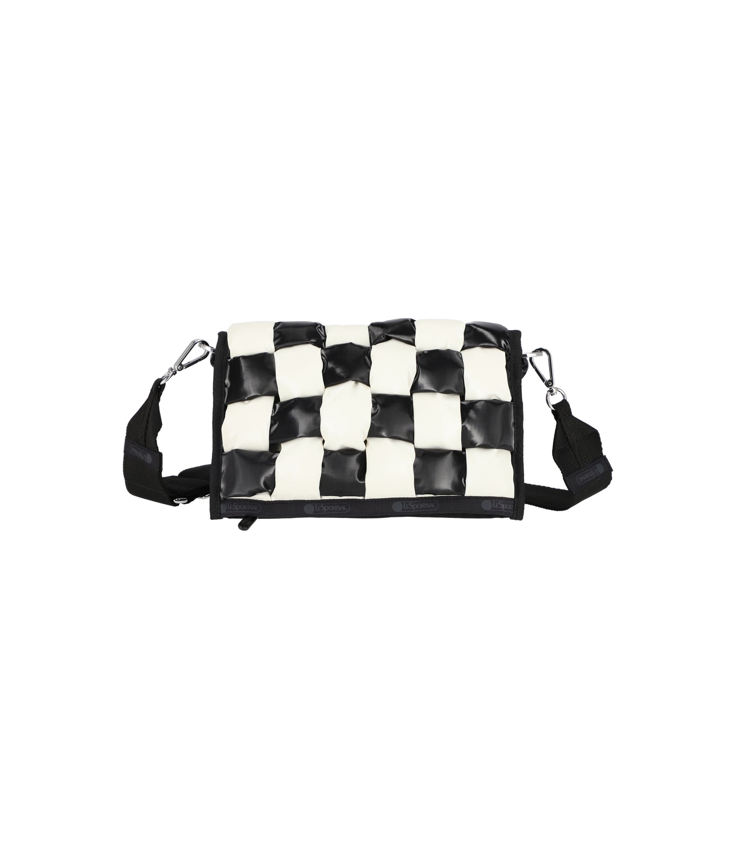Convertible Woven Clutch<br>Black/ Pearl Shine