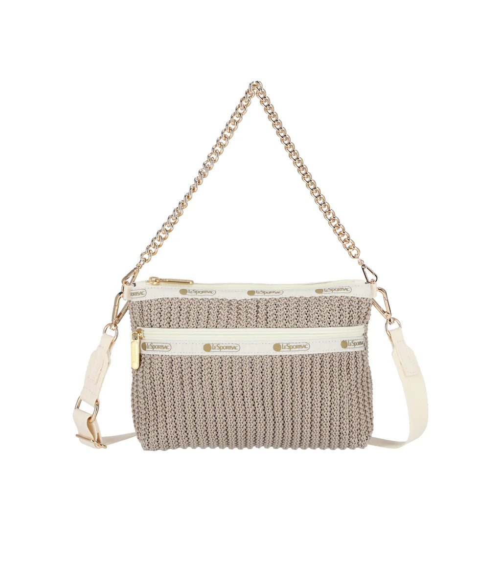 Chain Crochet Clutch<br>Beige Crochet