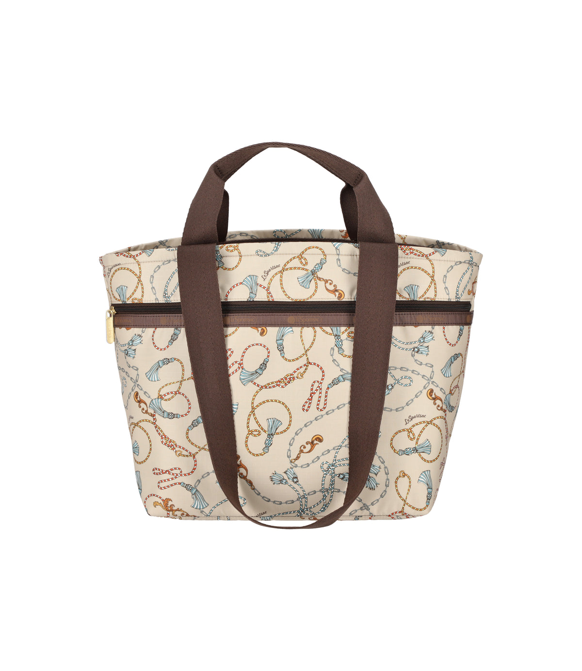 Two Handle Zip Tote<br>Beige Chic Status