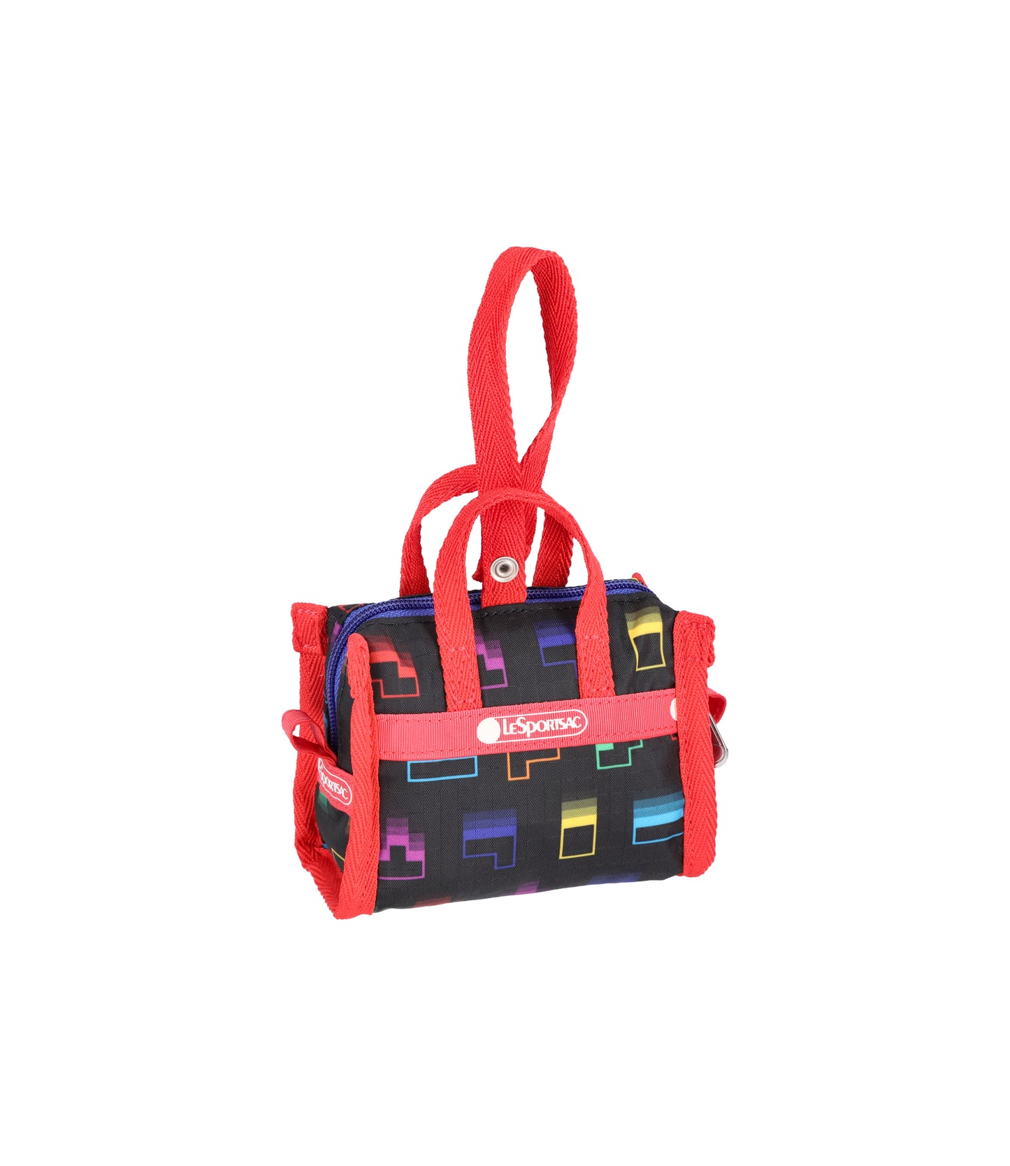Micro Weekender Charm<br>Tetris Falling Blocks/Pink