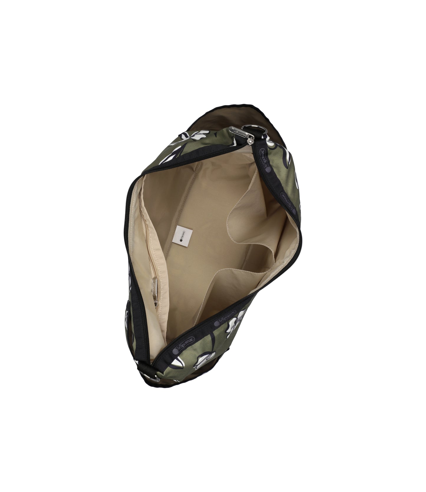 Zip Bucket Shoulder<br>Olive Floral Silhouette