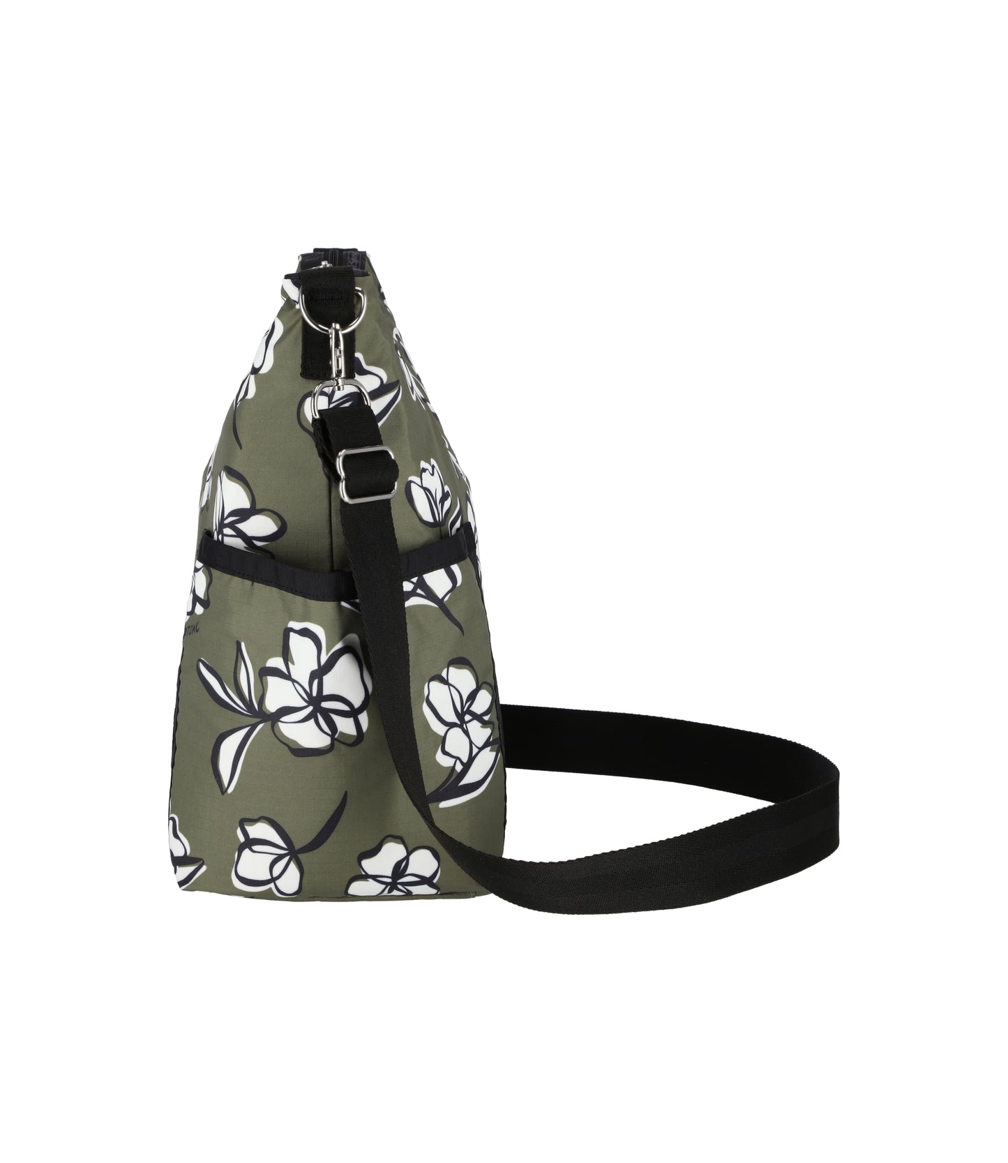 Zip Bucket Shoulder<br>Olive Floral Silhouette