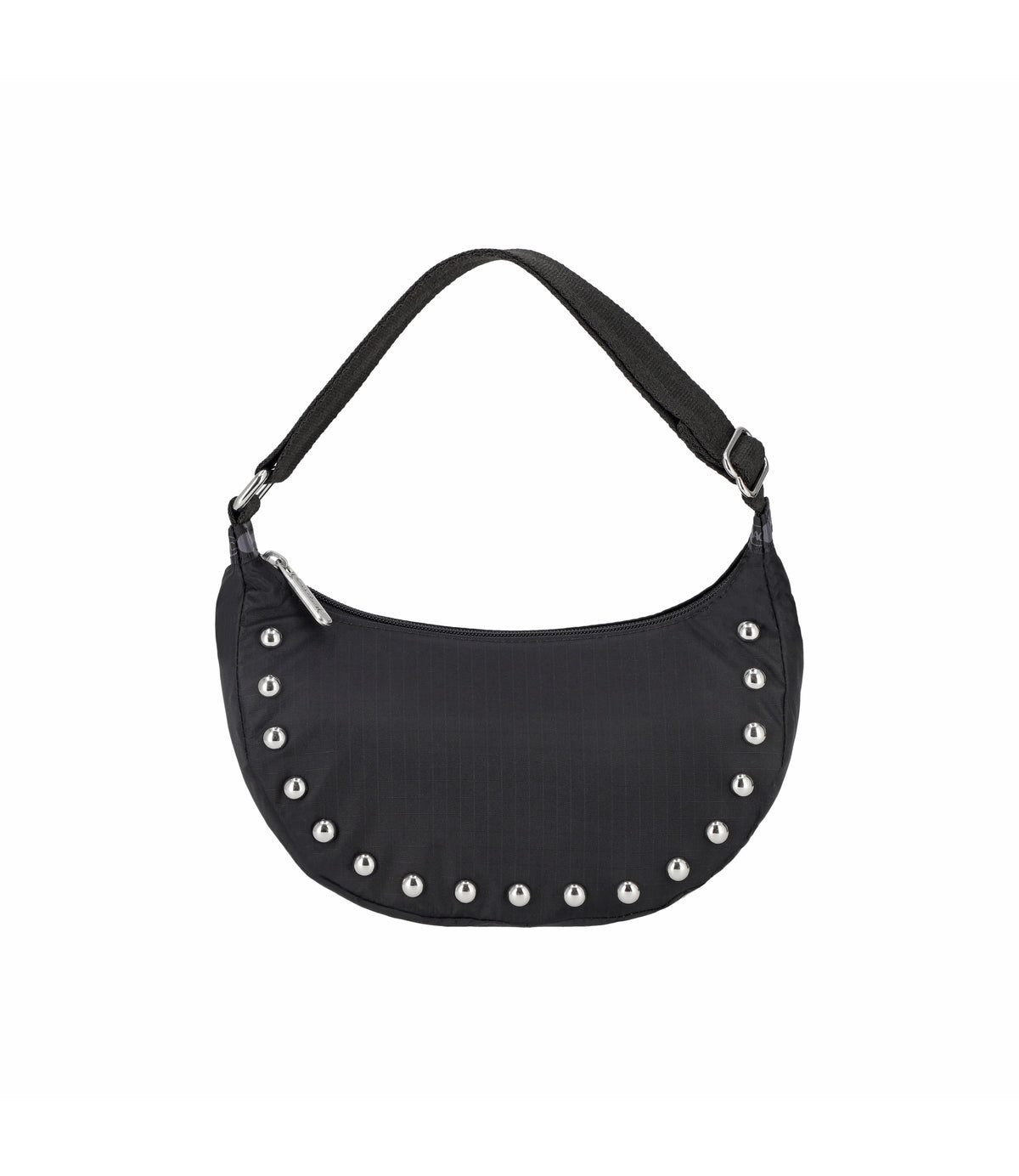 Studs Small Zip Hobo<br>Black Studs