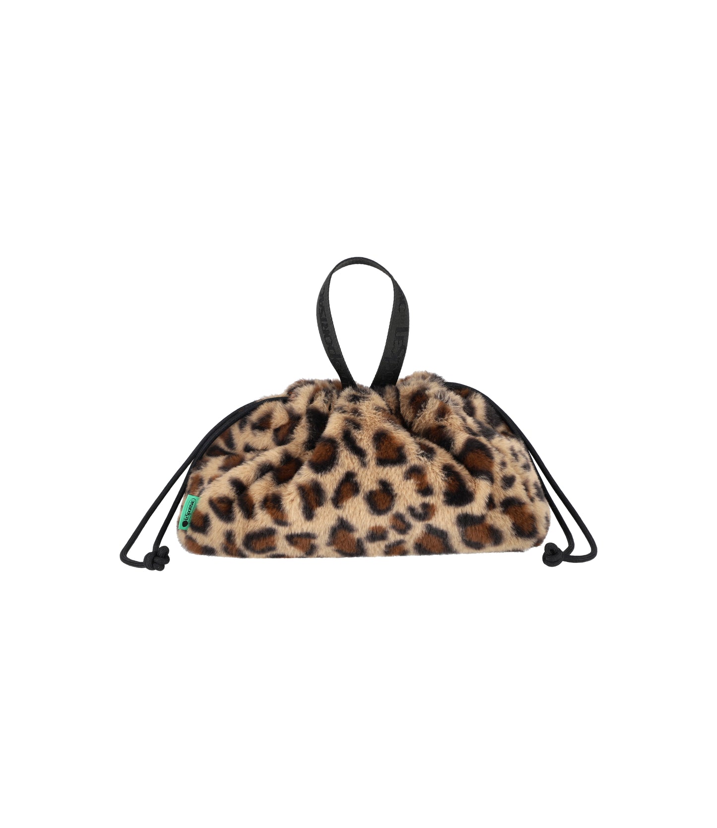 Fur Drawstring Tote<br>Leopard Fluffy Fur