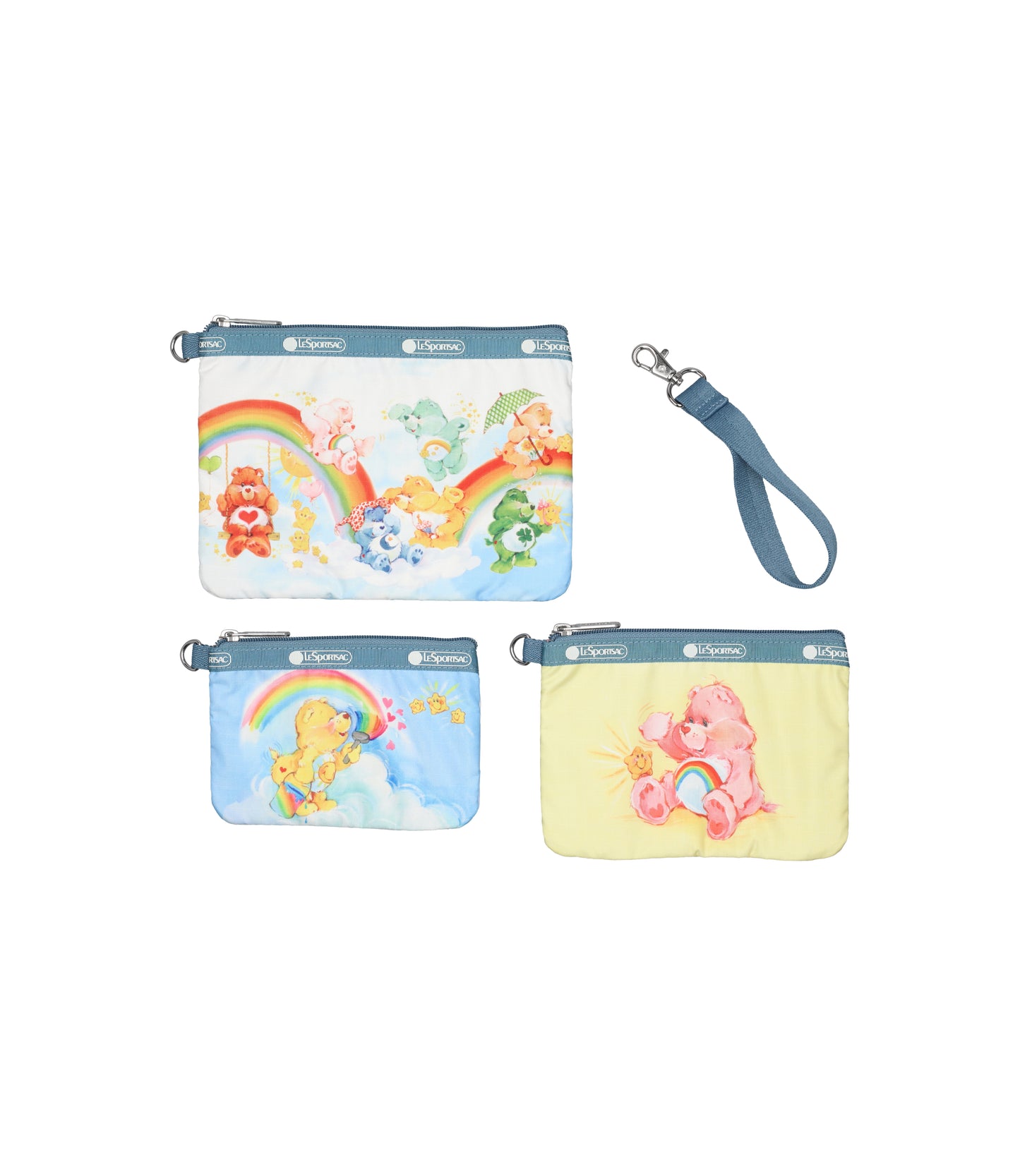 Triple Pouch Set With Wristlet<br>Care Bears Wristlet Set