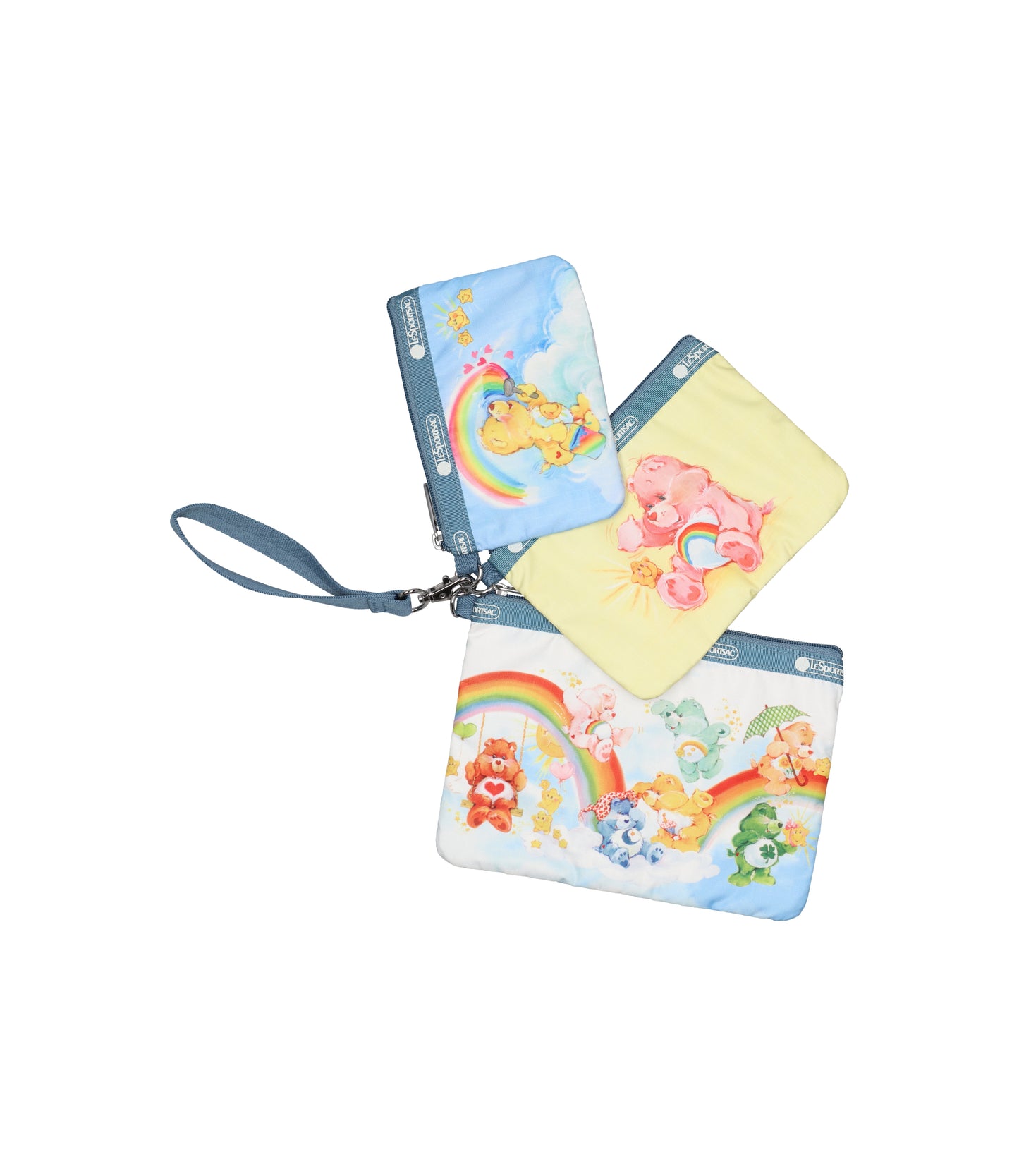 Triple Pouch Set With Wristlet<br>Care Bears Wristlet Set