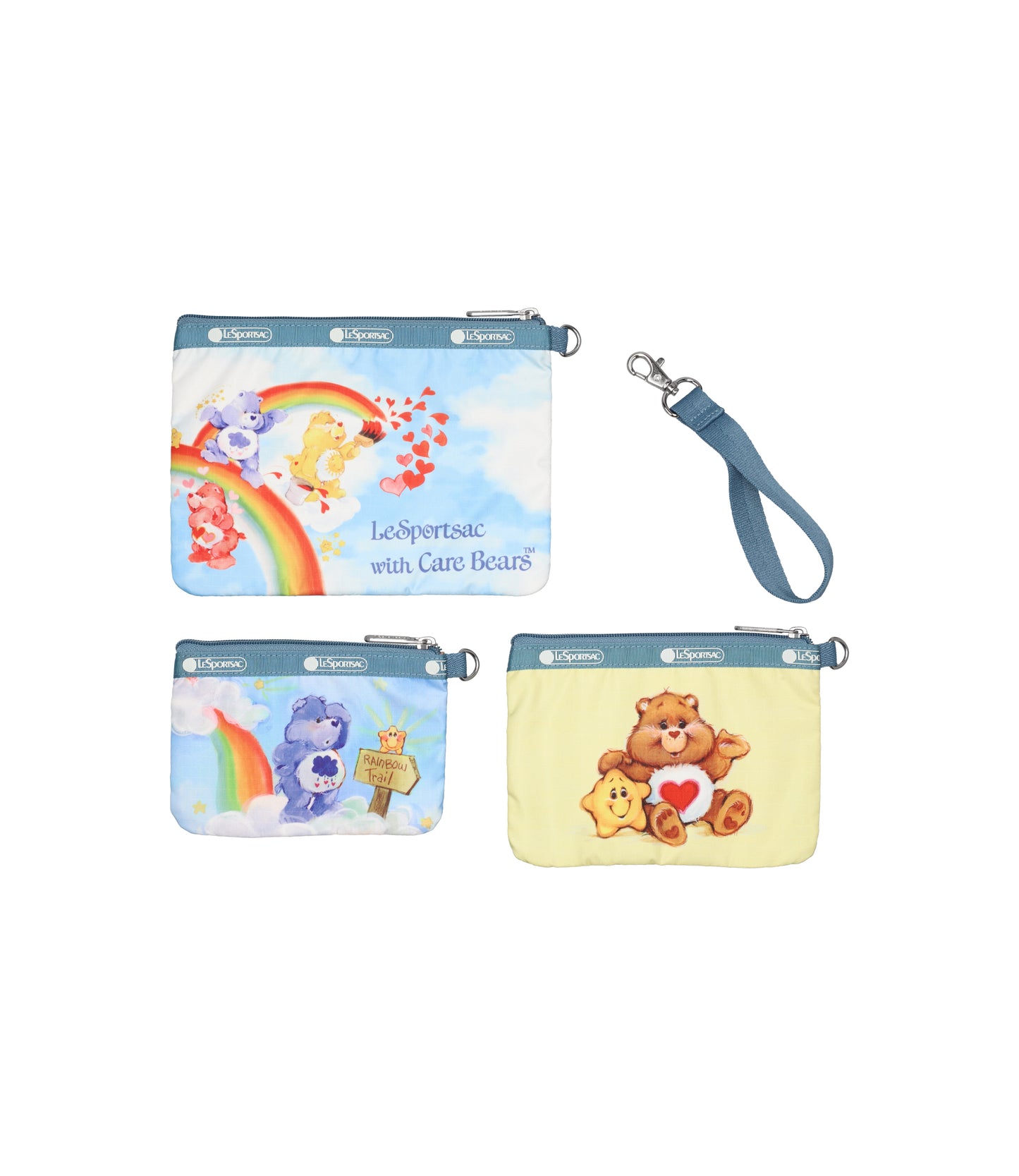 Triple Pouch Set With Wristlet<br>Care Bears Wristlet Set