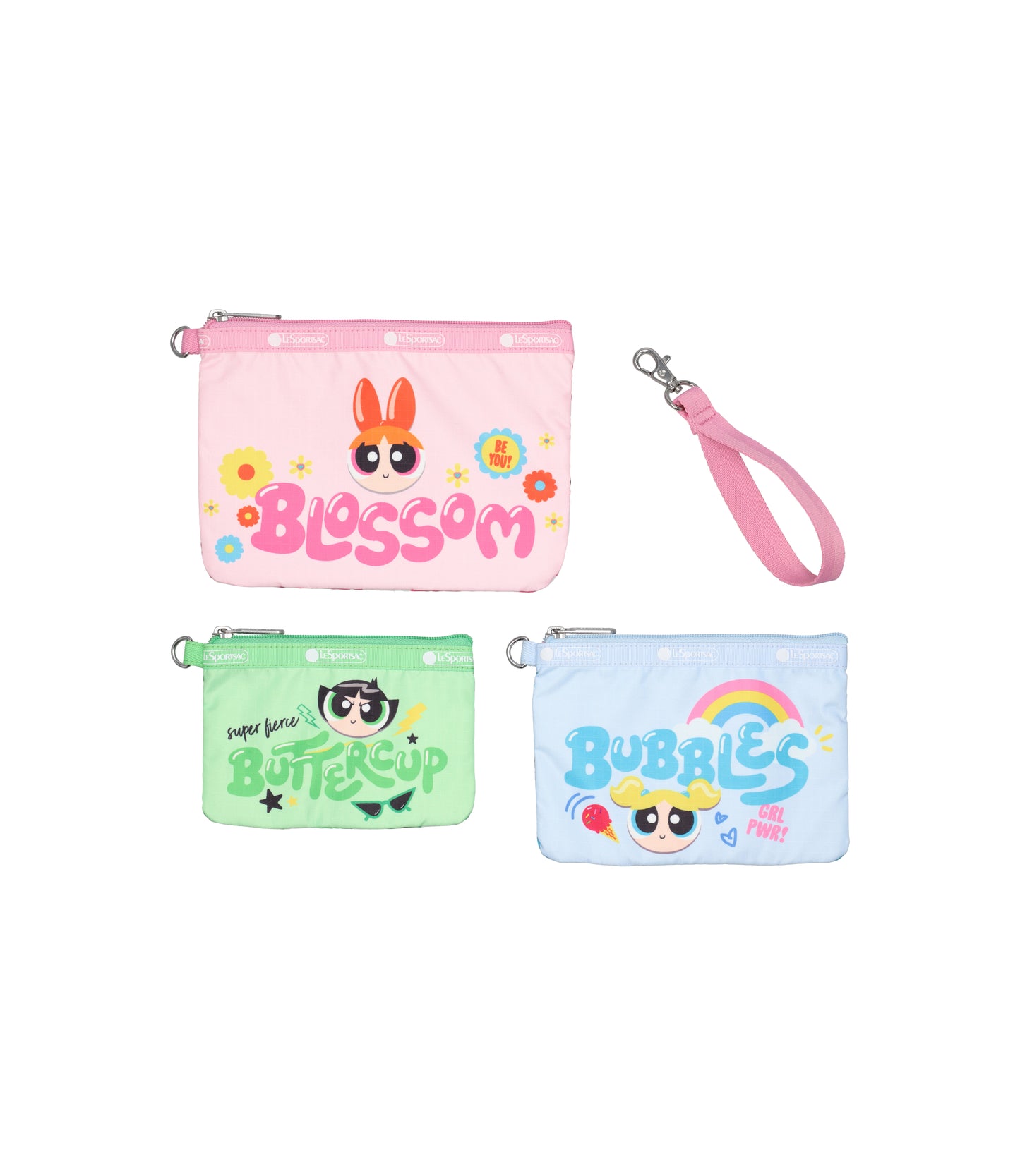 Triple Pouch Set With Wristlet<br>The Powerpuff Girls Wristlet