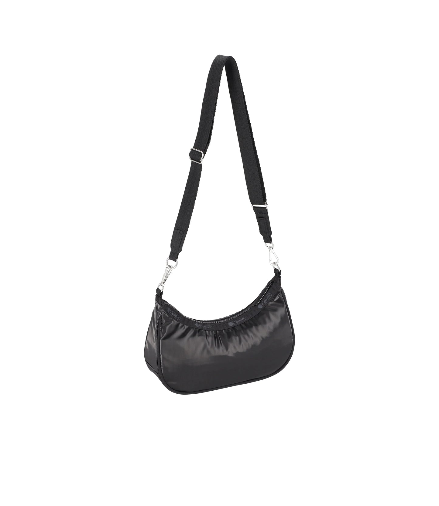 Small Convertible Hobo<br>Black Shine
