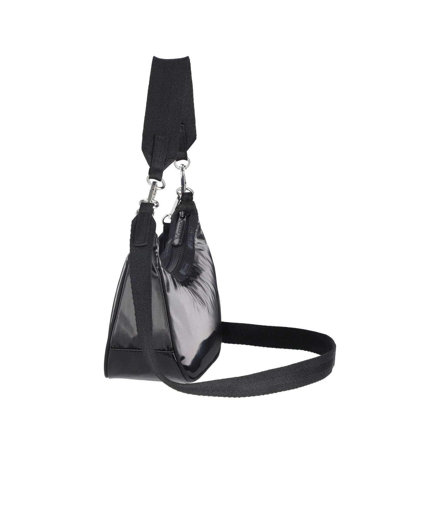 Small Convertible Hobo<br>Black Shine