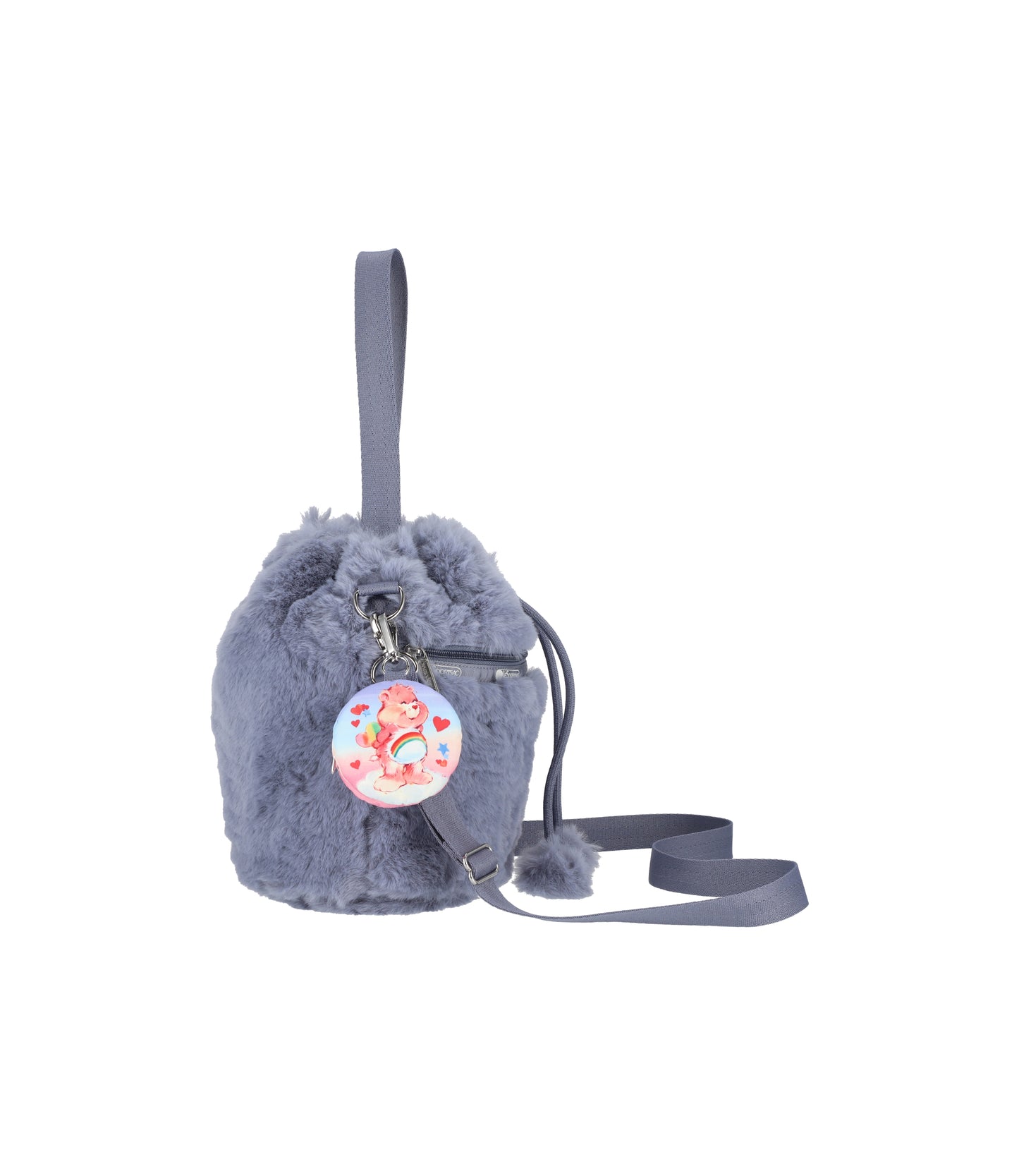 Drawstring Bucket Bag<br>Care Bears Fuzzy Gray