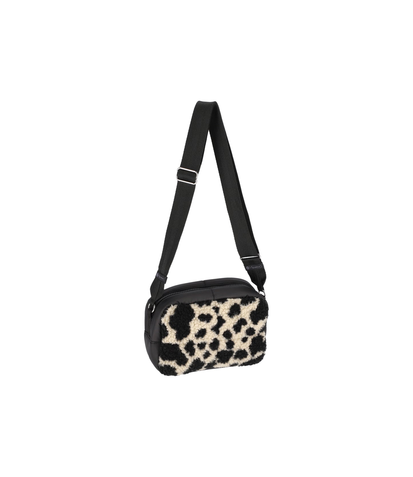 Puffy Cube Crossbody<br>Cow Sherpa