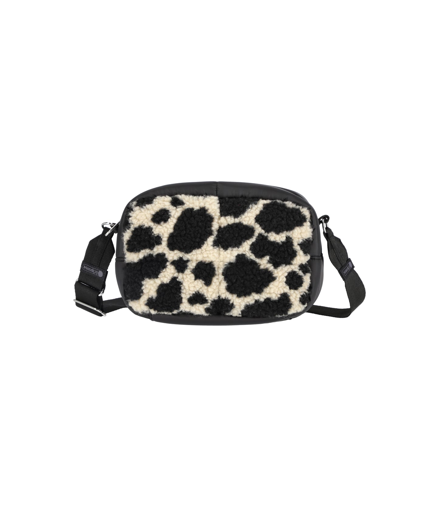 Puffy Cube Crossbody<br>Cow Sherpa