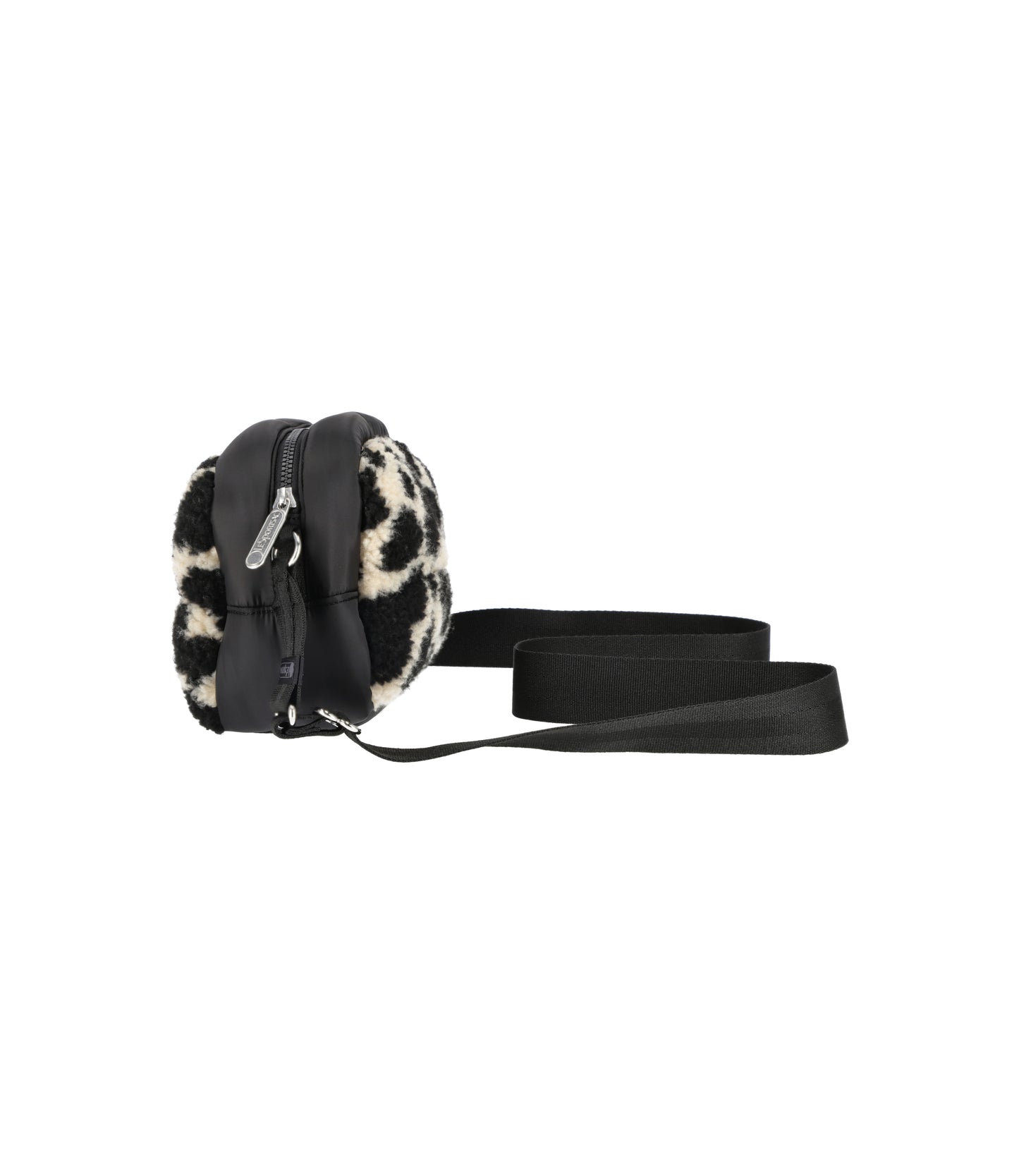 Puffy Cube Crossbody<br>Cow Sherpa
