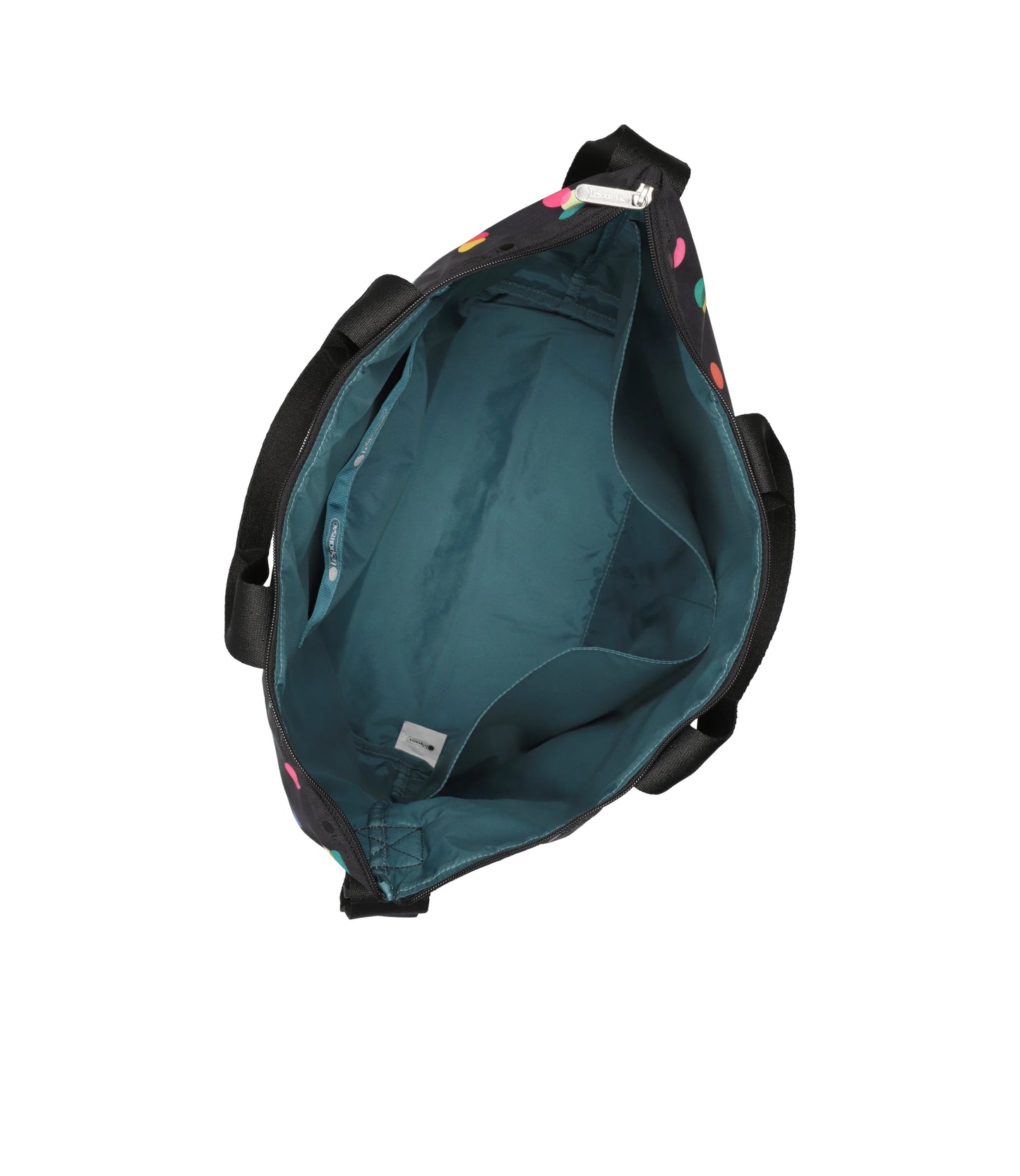 Deluxe Easy Carry Tote<br>Multicolor Dots Black