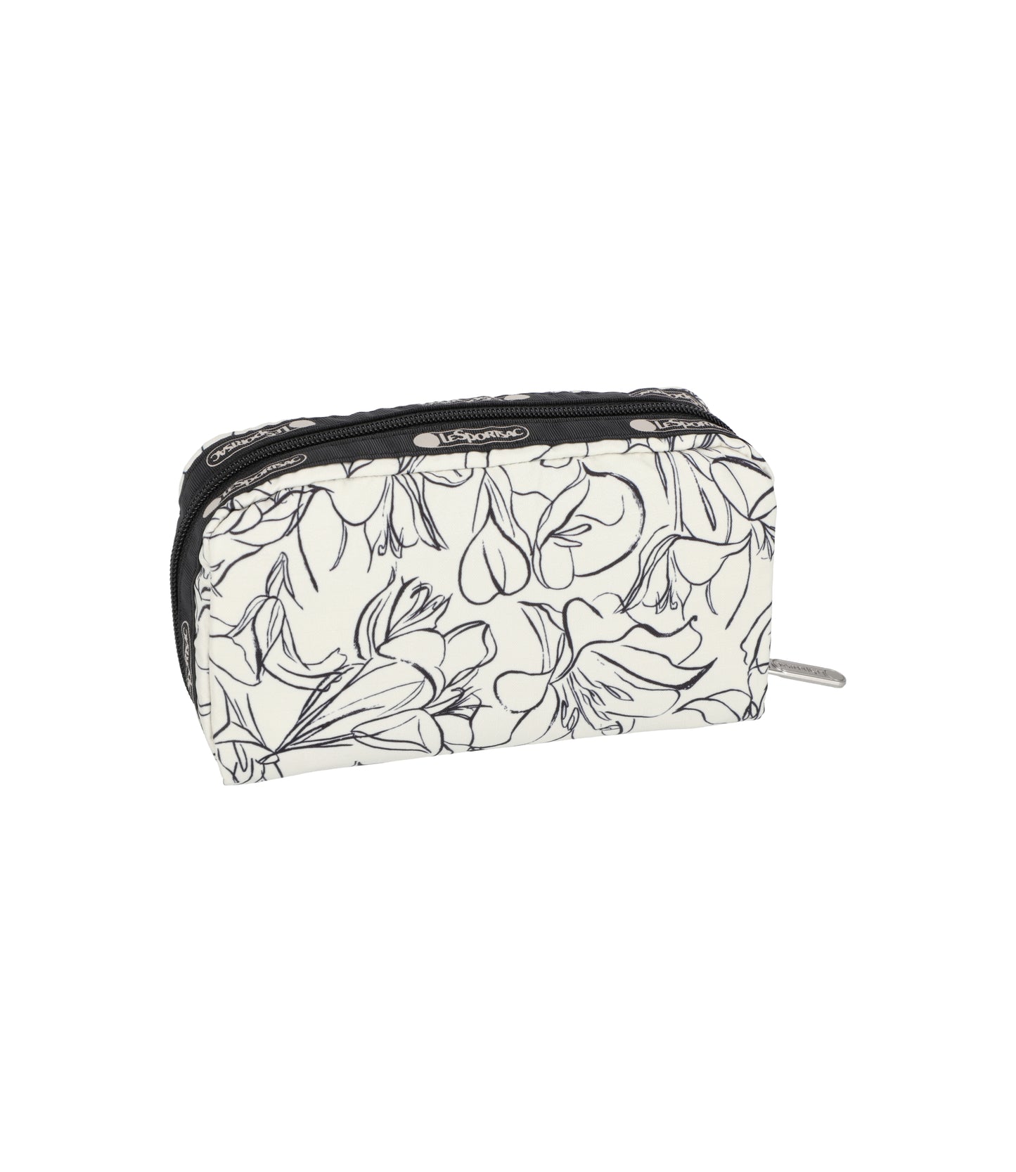 Rectangular Cosmetic<br>Sketched Floral Ivory