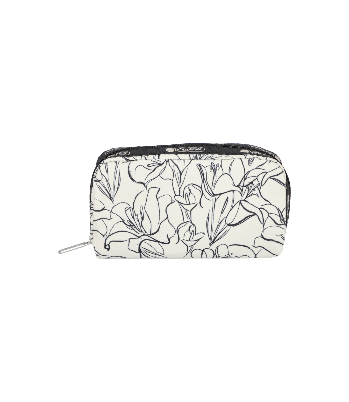 Rectangular Cosmetic<br>Sketched Floral Ivory