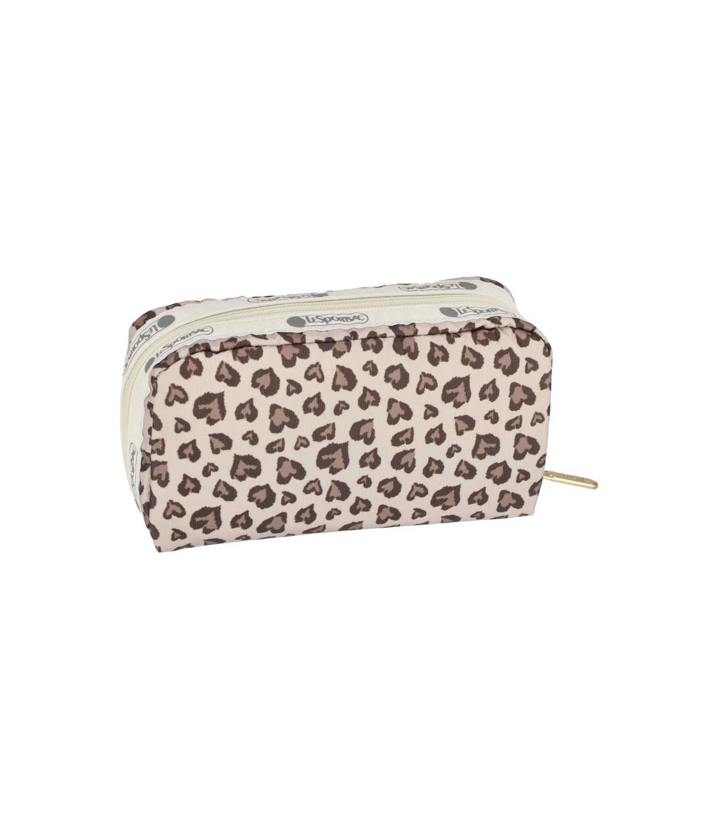 Rectangular Cosmetic<br>Latte Heart Leopard