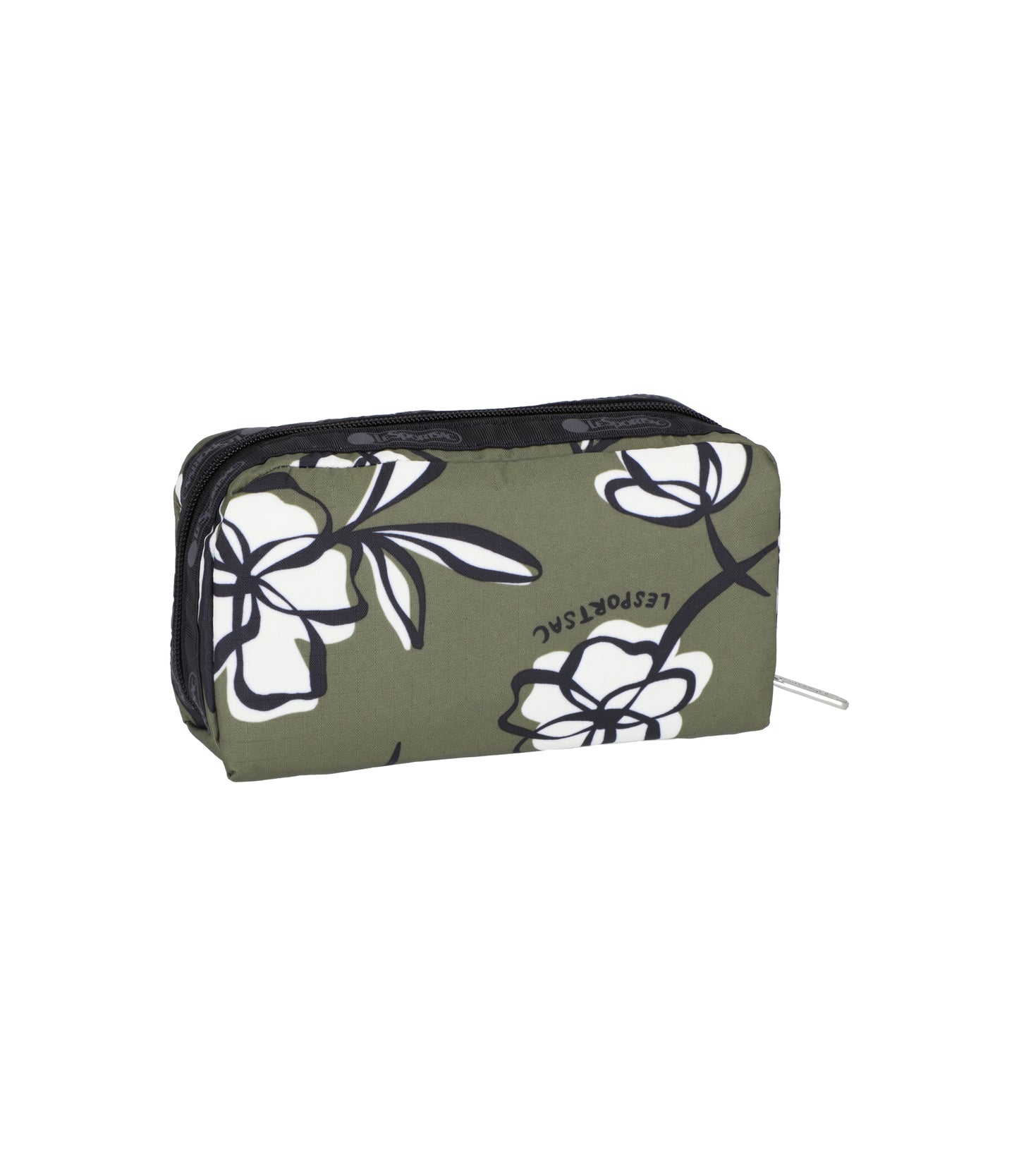 Rectangular Cosmetic<br>Olive Floral Silhouette