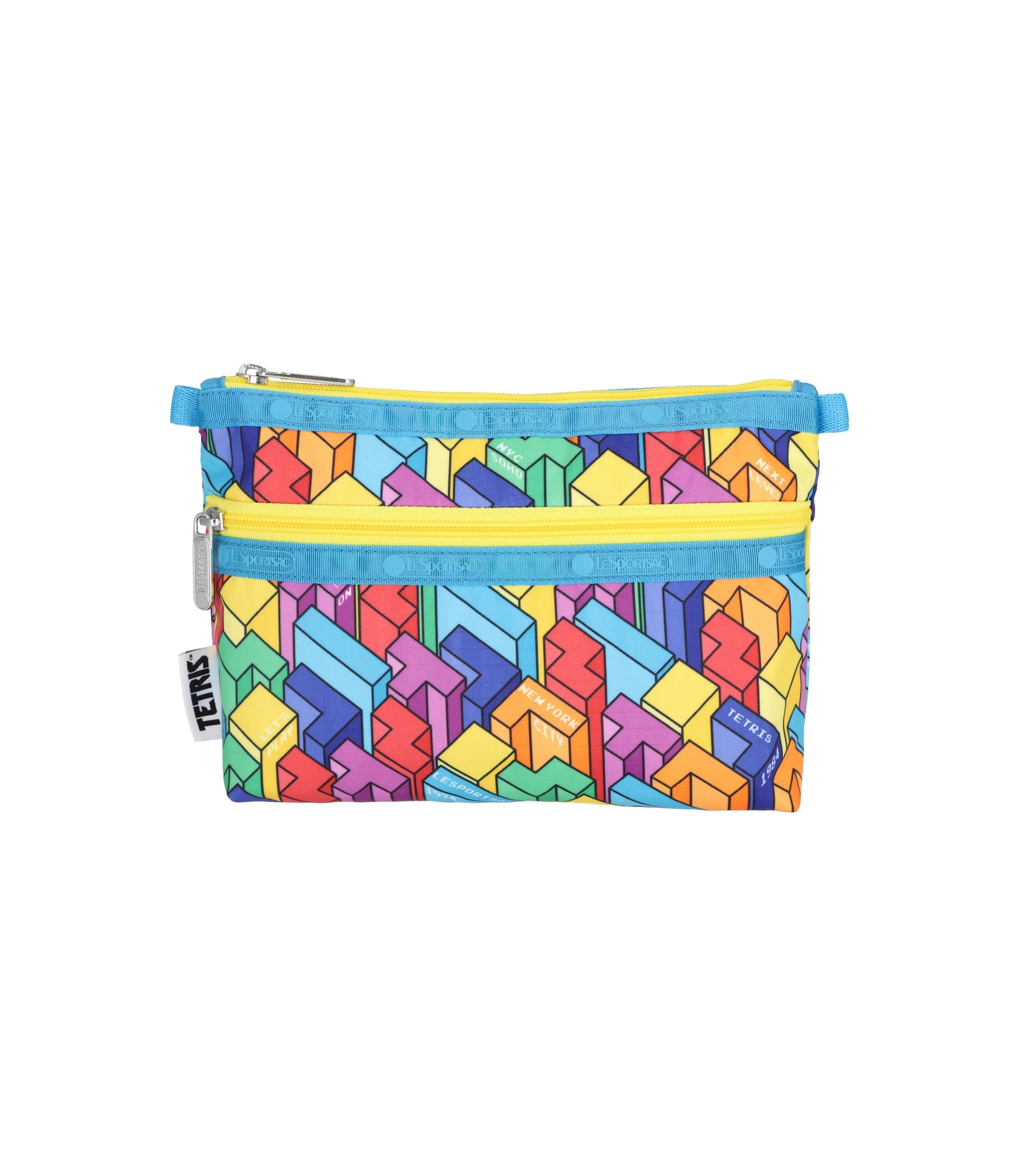 Cosmetic Clutch<br>Tetrimino City Blocks/Turquoise