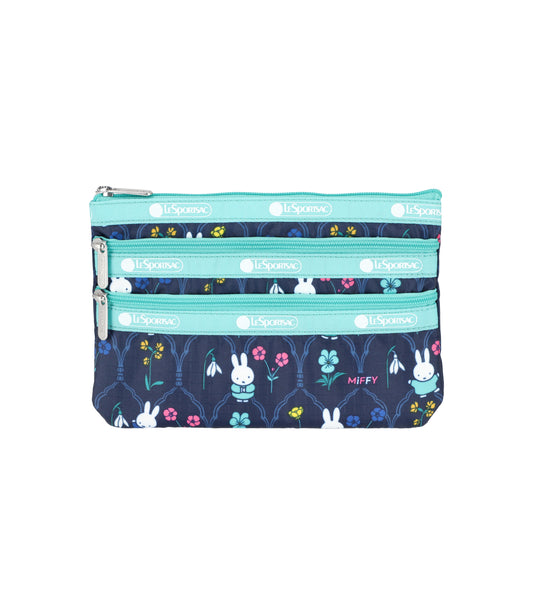 3-Zip Cosmetic<br>Miffy Garden Floral Accessory