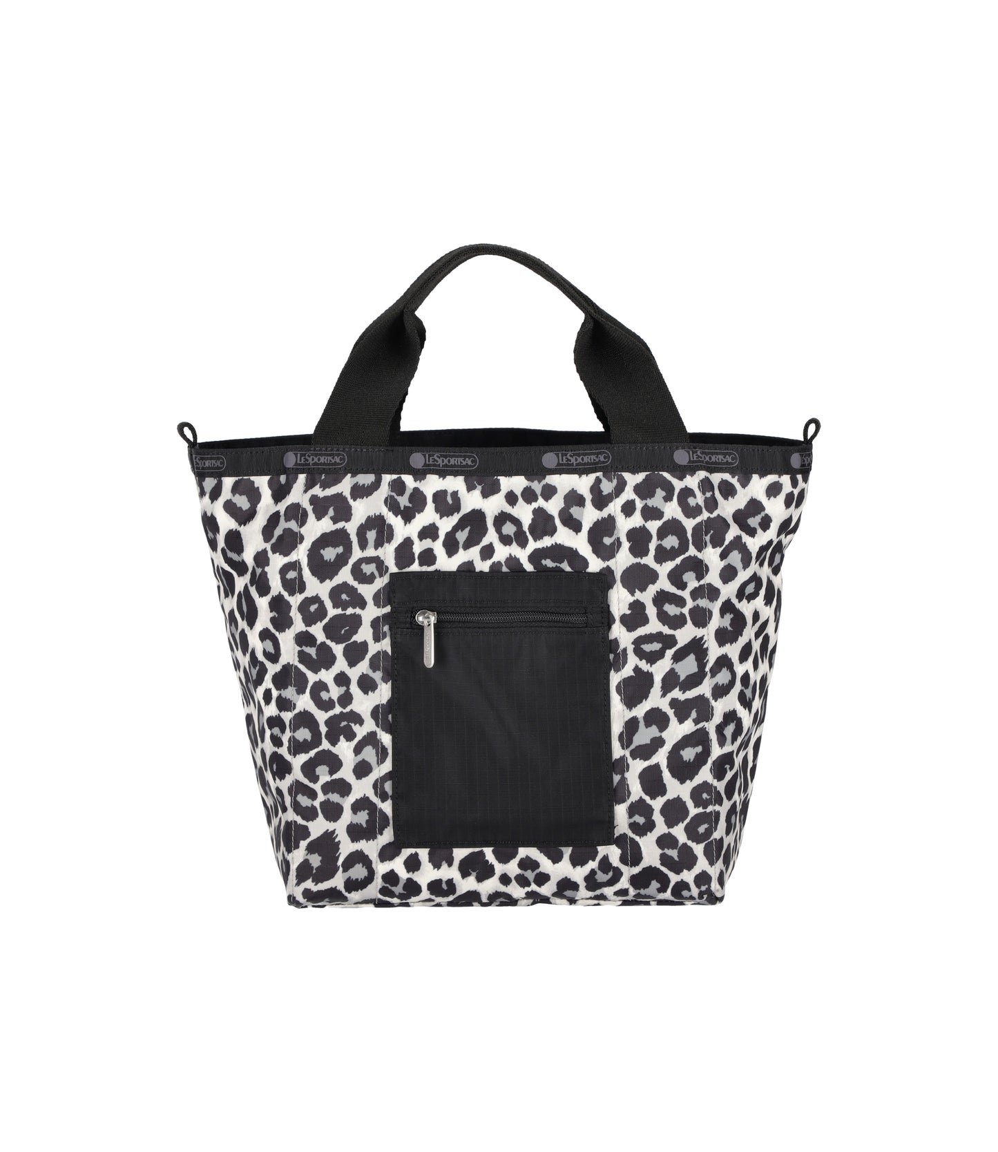 Small Reversible Pocket Tote<br>2 Way Neutral Leopard/Black