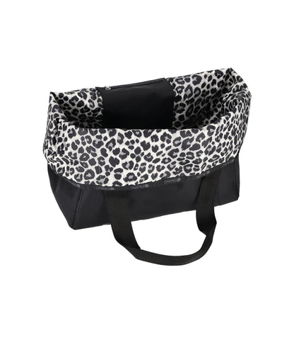 Large Reversible Pocket Tote<br>2 Way Neutral Leopard/Black