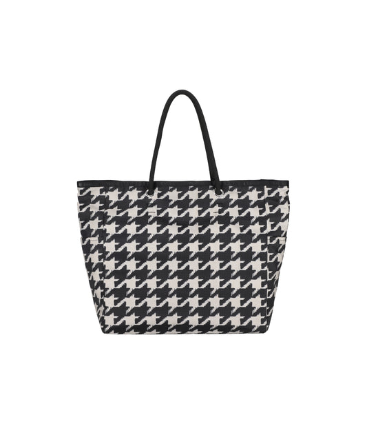 Large Two-Way Tote<br>Two-Way Black/Beige Houndstooth