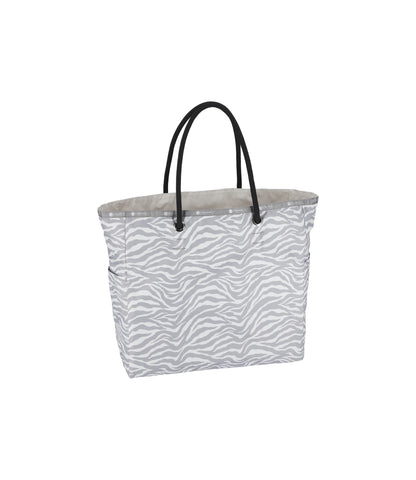 Large 2 Way Tote<br>Alloy Zebra/ Meringue