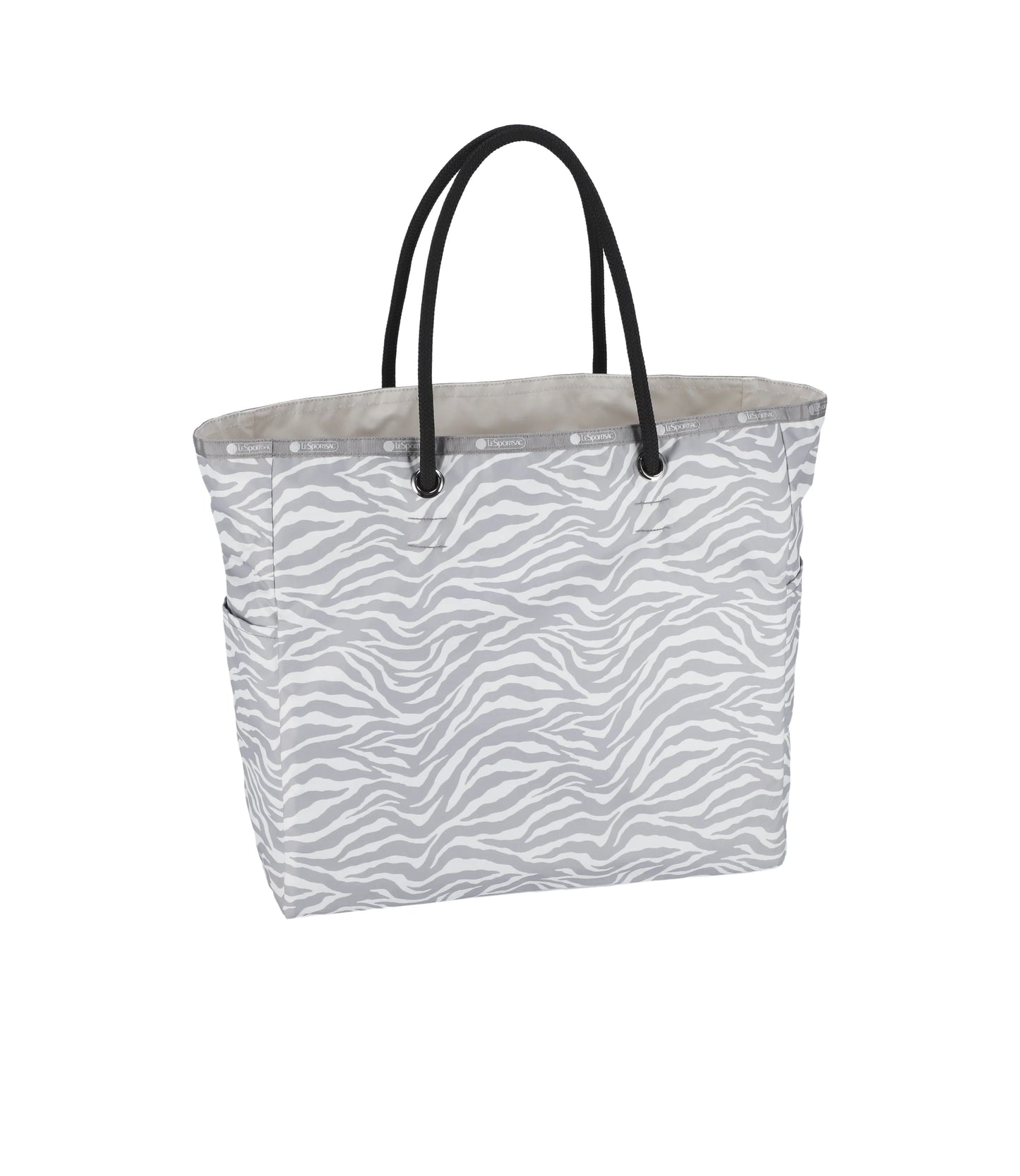 Large 2 Way Tote<br>Alloy Zebra/ Meringue