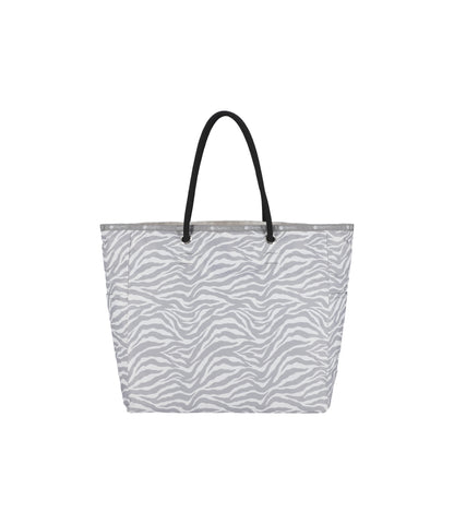 Large 2 Way Tote<br>Alloy Zebra/ Meringue