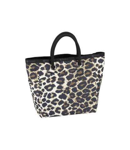 Medium 2 Way Tote<br>Flaxen Leopard/ Black