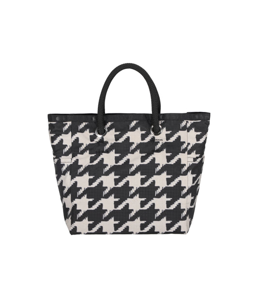 Medium Two-Way Tote<br>Two-Way Black/Beige Hundsth