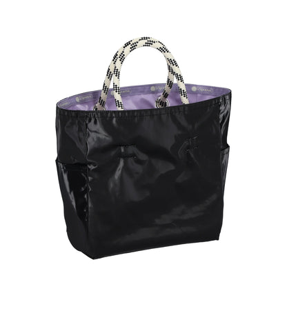 Medium 2 Way Tote<br>Lilac/ Black Shine