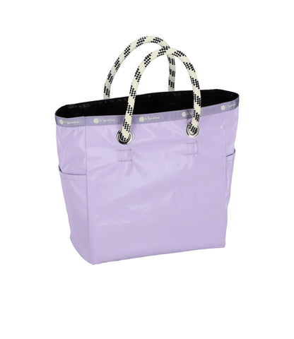 Medium 2 Way Tote<br>Lilac/ Black Shine