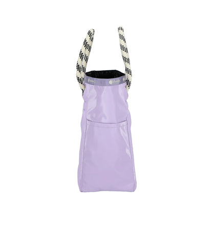 Medium 2 Way Tote<br>Lilac/ Black Shine