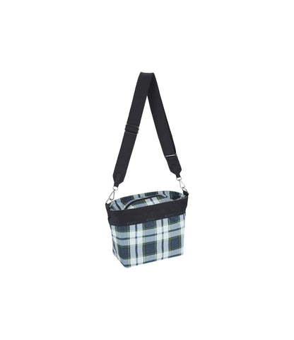 Small Bucket Bag<br>Deep Blue Tartan