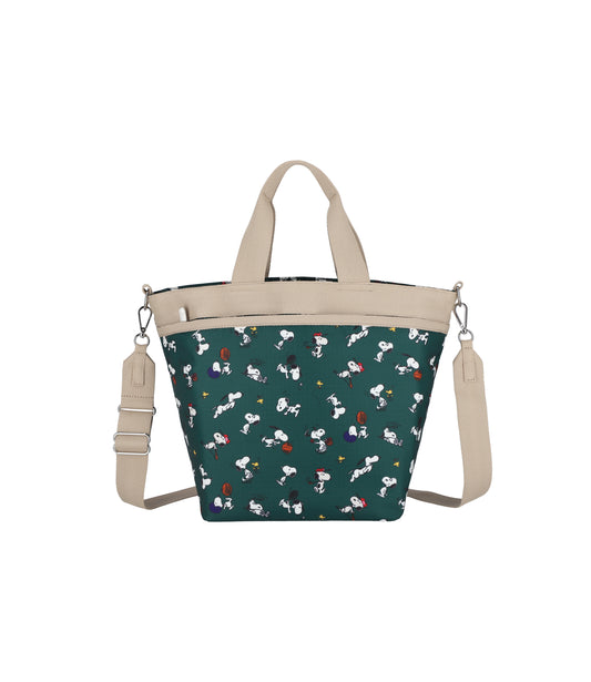 Bucket Tote<br>Snoopy and Woodstock Green