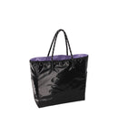 Shine Large 2 Way Tote<br>Black Shine/ Lavender