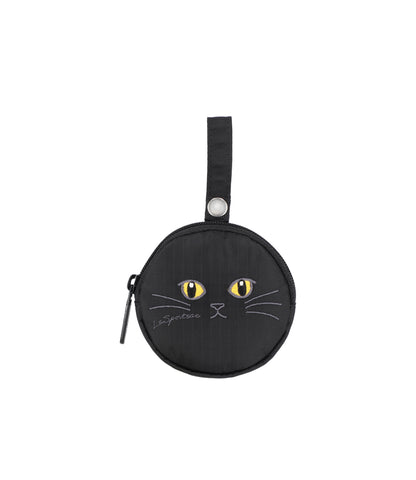Mini Round Charm<br>Black Cats Embroidery